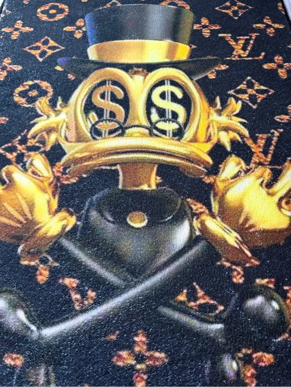 22”X32” Designer-Inspired Black & Gold Cartoon Rug “!!Check My Profile For More!